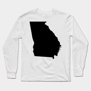 Georgia map in black Long Sleeve T-Shirt